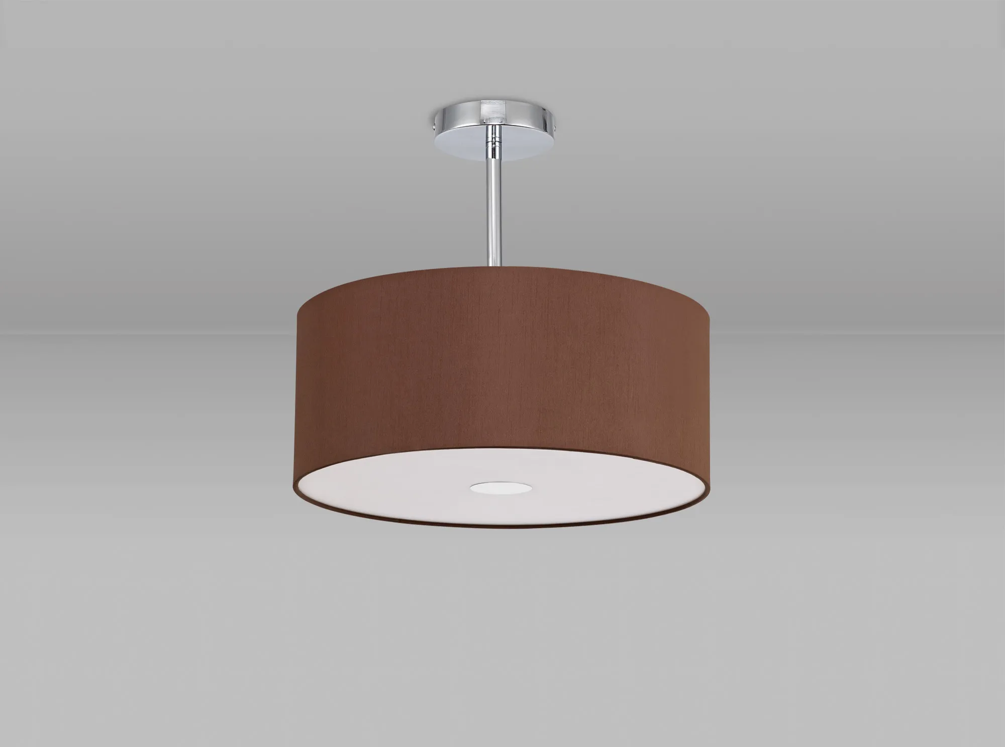 Baymont 40cm Semi Flush 1 Light Polished Chrome, Raw Cocoa/Grecian Bronze, Frosted Diffuser DK0098  Deco Baymont CH RC